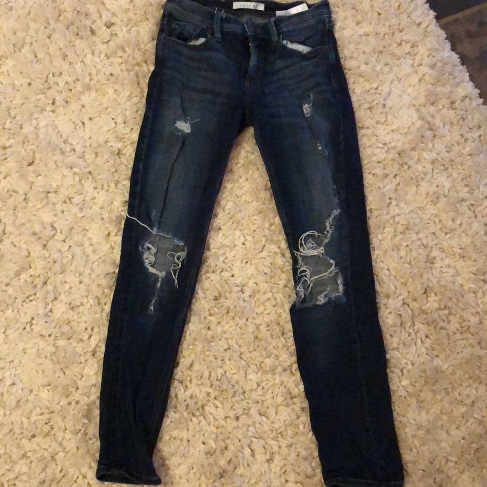 Ripped blue jeans